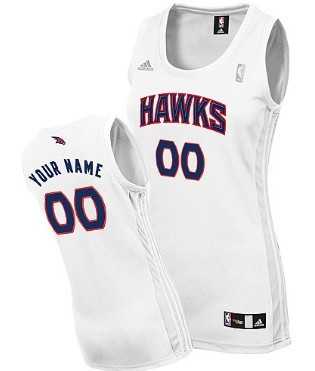 Women%27s Customized Atlanta Hawks White Jersey